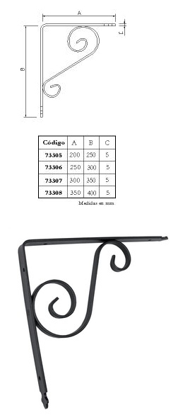 ESCUADRA FORJADA 250X200 M/M